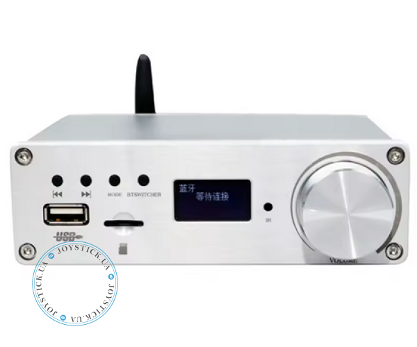 Two-channel amplifier BRZHIFI Audio C40 Hi-Fi 130Wx2 based on TPA3250 and DAC ES9023 support Bluetooth and remote control Color Metallic